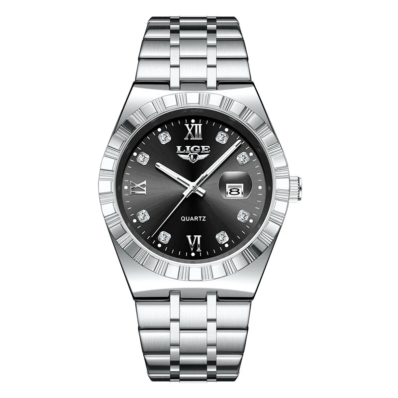 LIGE Original Quartz Man Wristwatch Fashion Luxury Date Waterproof Luminous Stainless Steel Casual Sports Clocks Watches for Men