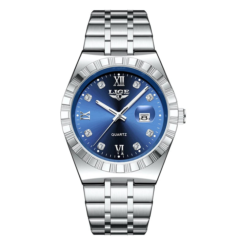 LIGE Original Quartz Man Wristwatch Fashion Luxury Date Waterproof Luminous Stainless Steel Casual Sports Clocks Watches for Men