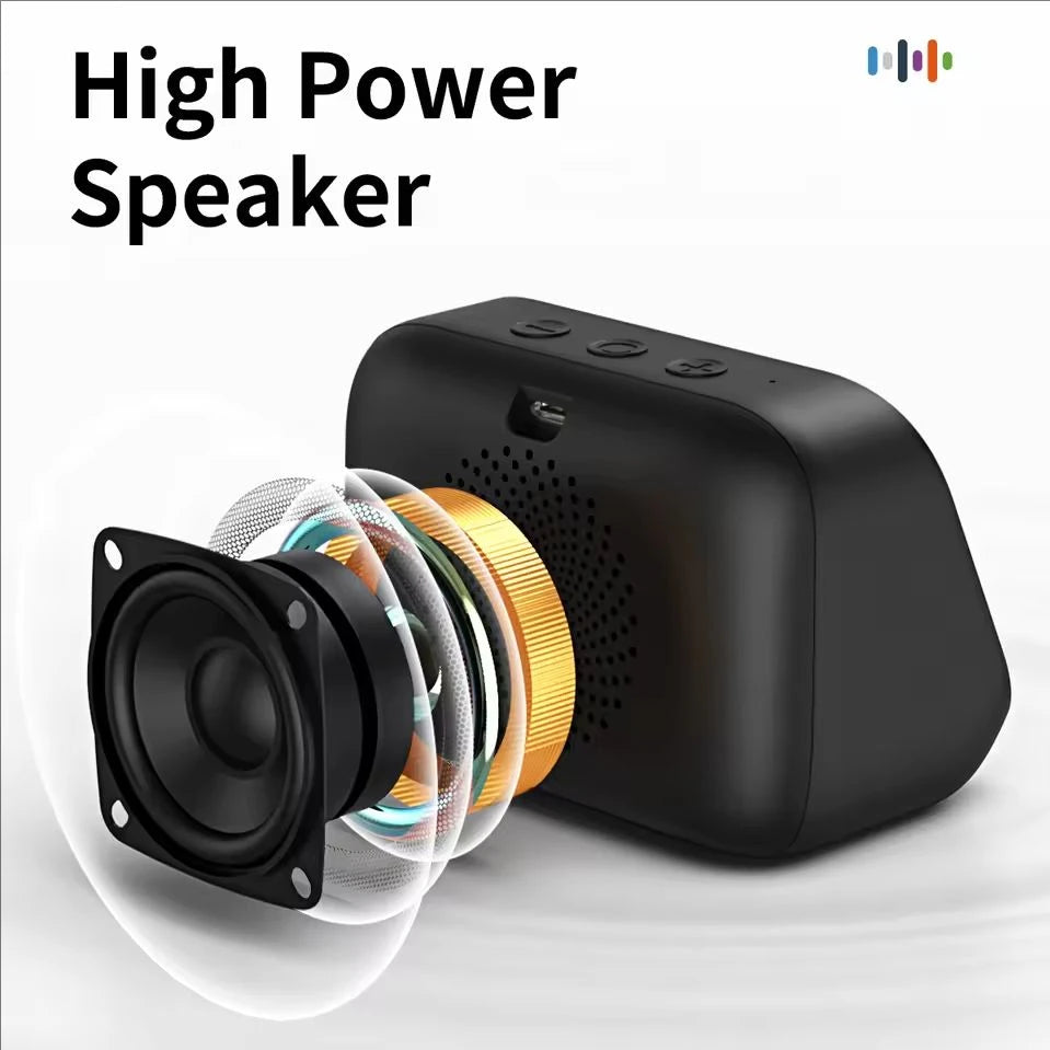 AI Smart Bluetooth 5.4 Speaker HD Touch Screen Display Electronic Album Alarm Clock Hi-fi Stereo Sound Voice Speaking Assistant