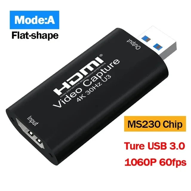 4K HDMI Video Capture Card MS2130 Real USB 3.0 1080P 60FPS Game Screen Record Capture Device for Streaming Video Conference Live
