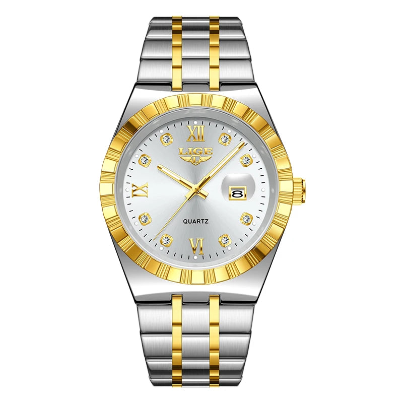 LIGE Original Quartz Man Wristwatch Fashion Luxury Date Waterproof Luminous Stainless Steel Casual Sports Clocks Watches for Men