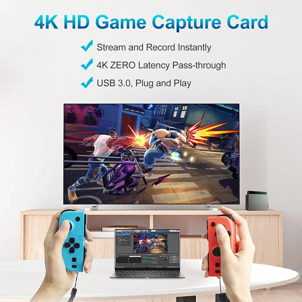 USB 3.0 4K HDMI-Compatible Capture Card 1080P 60FPS Audio Video Capture Card Video Grabber for Streaming Works for PS4/Camera/PC