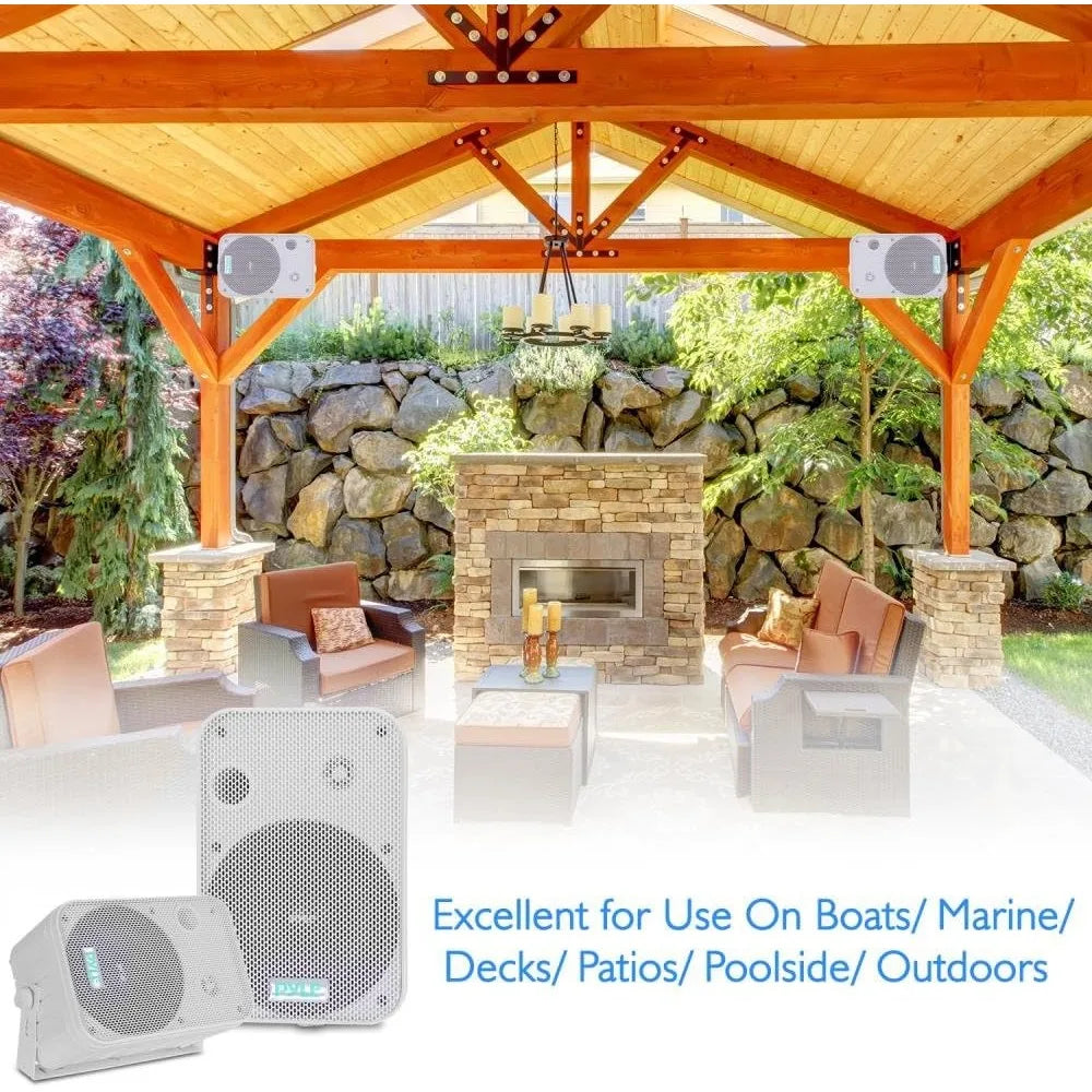2 Way Speaker System Pair - 500W Peak Power 16.51cm Passive Weatherproof Wall / Ceiling Mounted