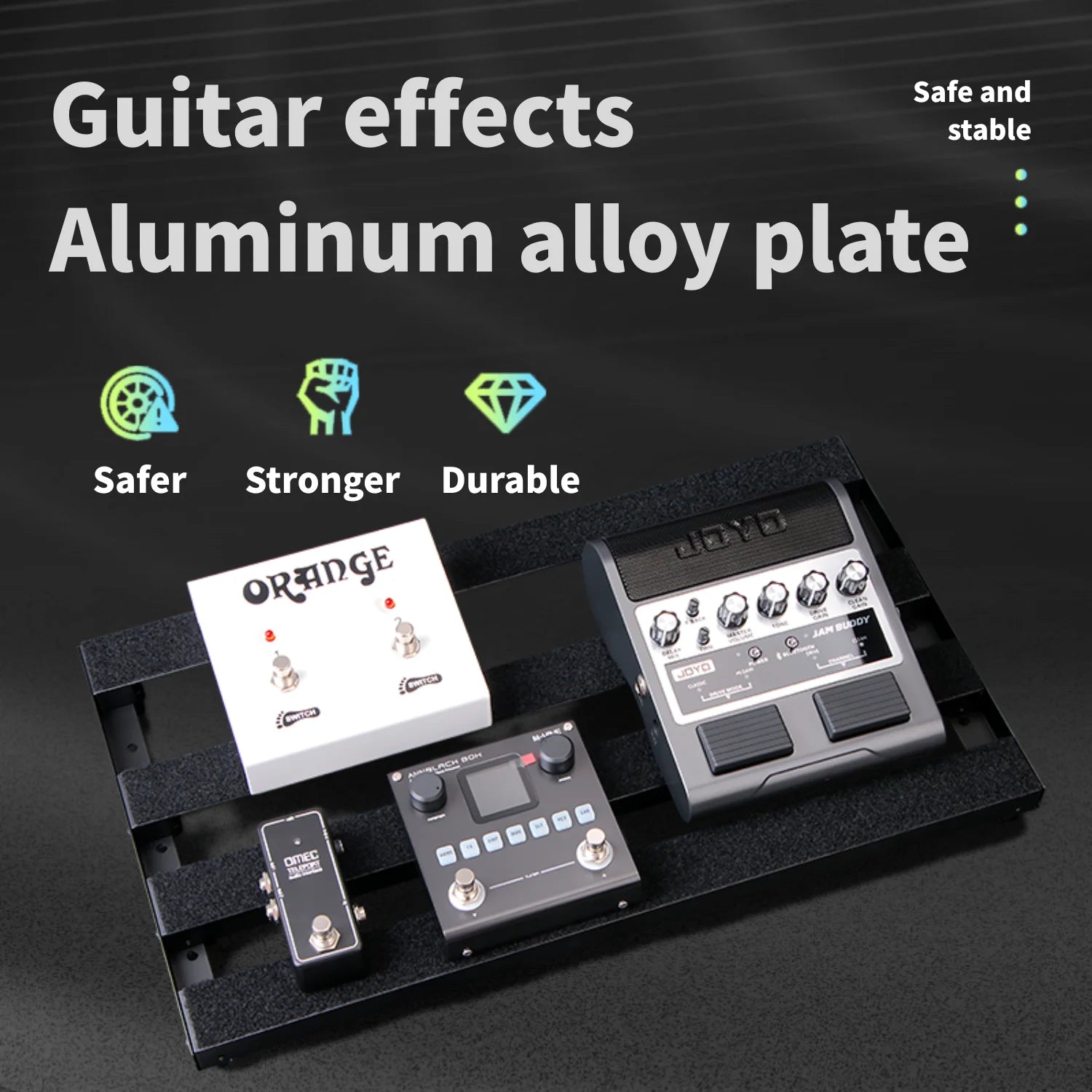 19inch guitar pedals with durable metal construction and lightweight 4row tilt design made of aerospace-grade aluminum