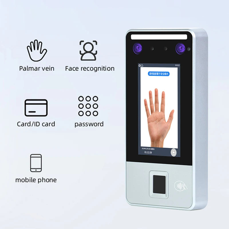 Multi-Biometric Attendance Machine with 5000 Fingerprint Storage Mask Detection Alarm Output Time Recording Product