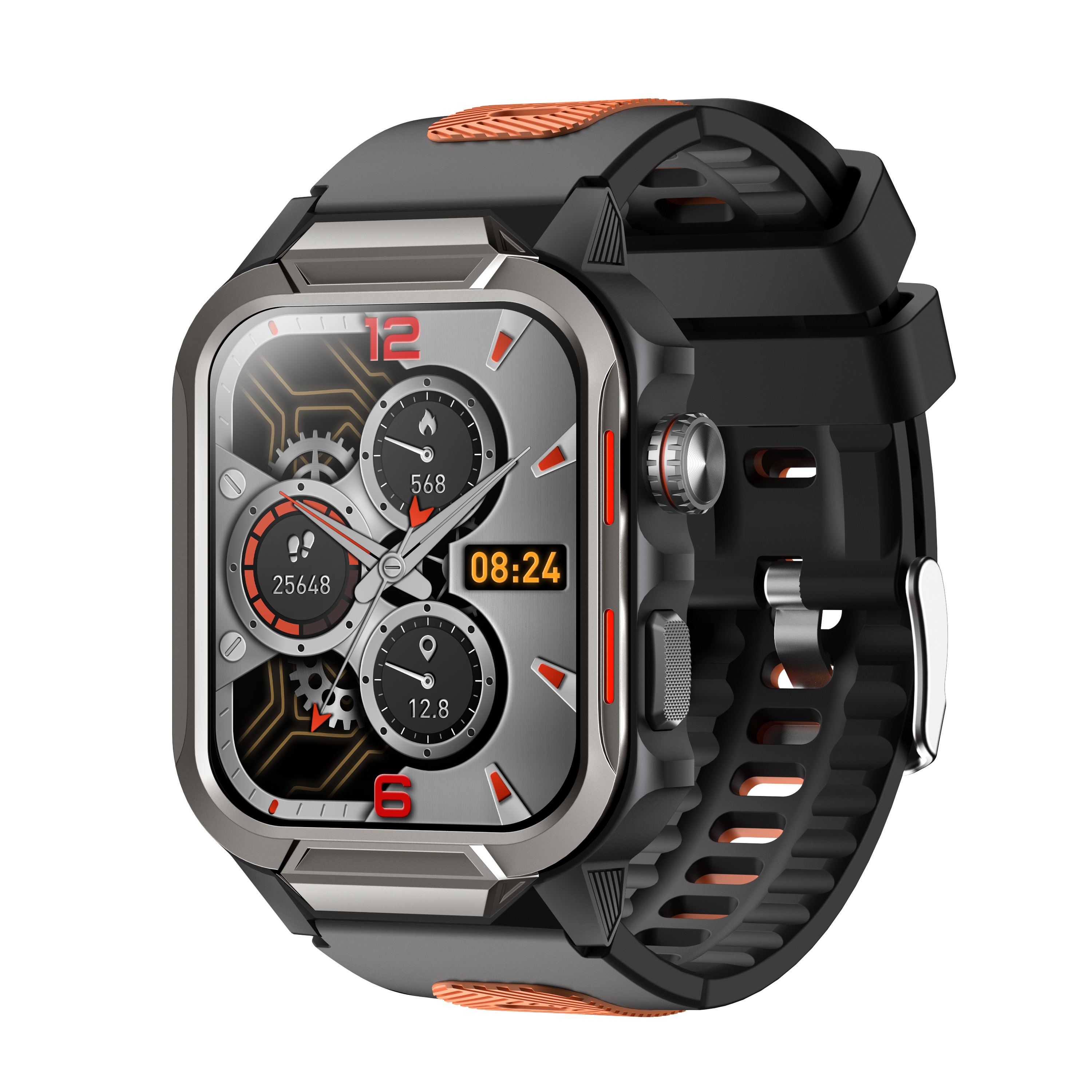 Rugged Smartwatch for Men 3ATM Waterproof Smartwatch 1.96 inch screen for Android and iOS Phones Fitness Tracker Watch with 100+ Sports Modes-8