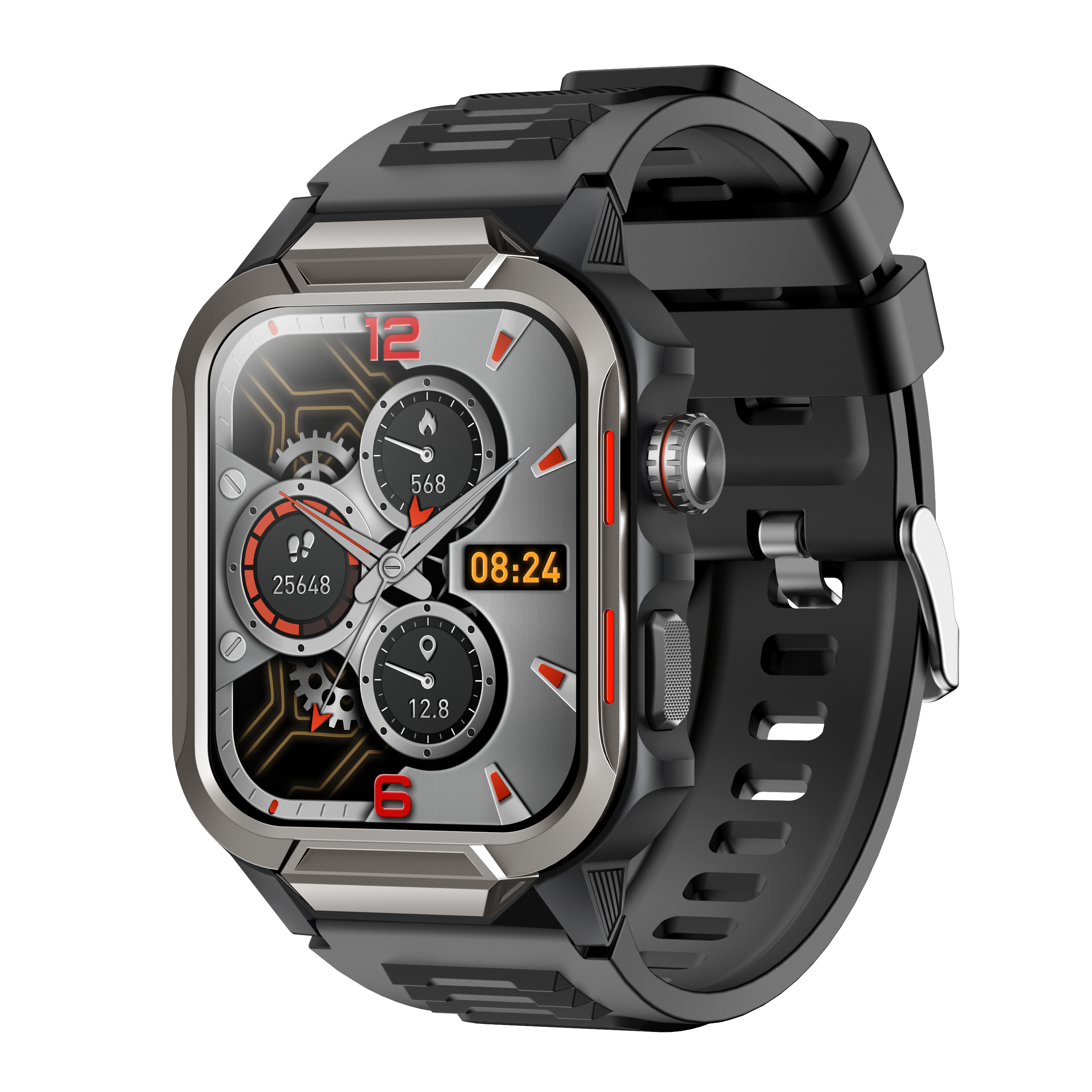 Rugged Smartwatch for Men 3ATM Waterproof Smartwatch 1.96 inch screen for Android and iOS Phones Fitness Tracker Watch with 100+ Sports Modes-7
