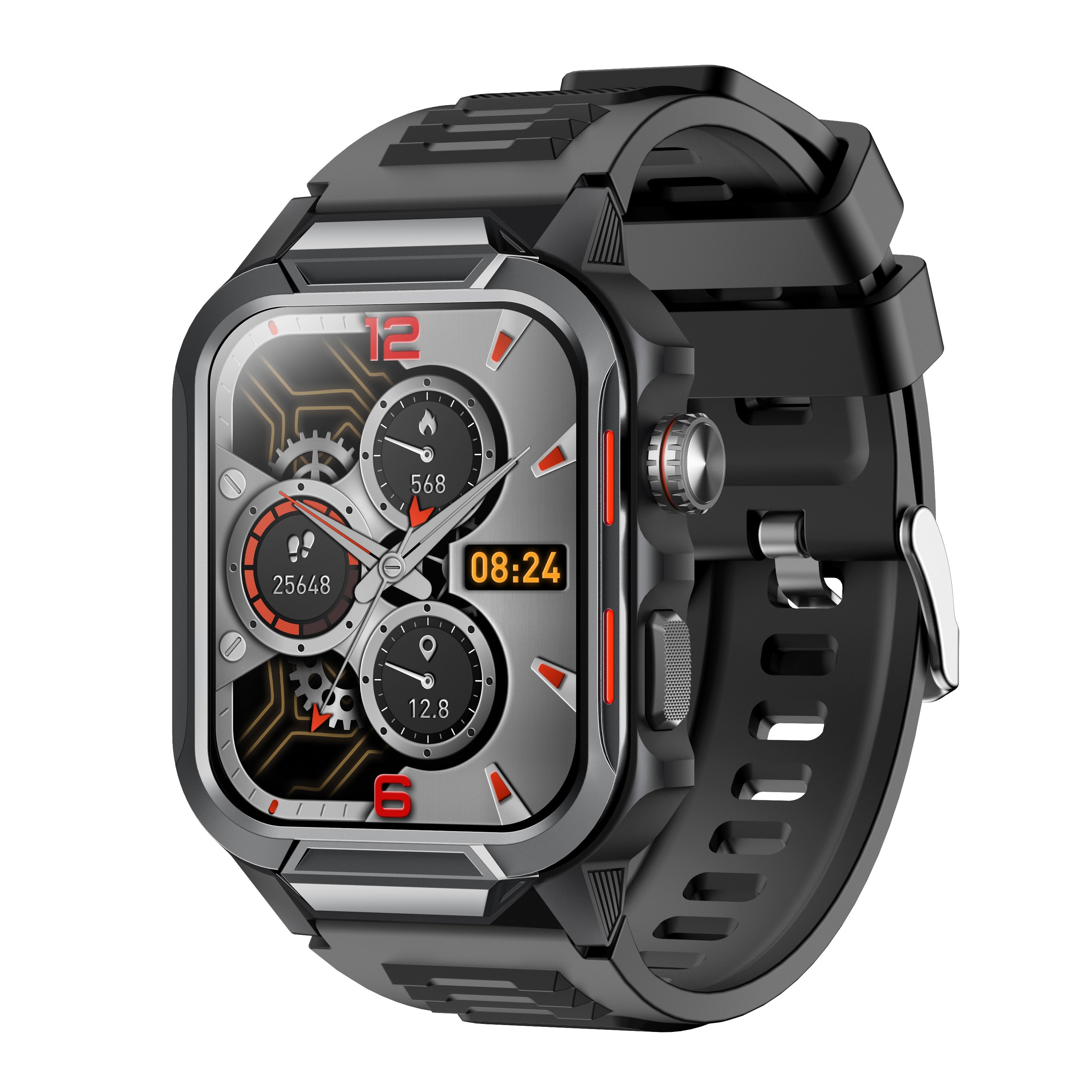 Rugged Smartwatch for Men 3ATM Waterproof Smartwatch 1.96 inch screen for Android and iOS Phones Fitness Tracker Watch with 100+ Sports Modes-5