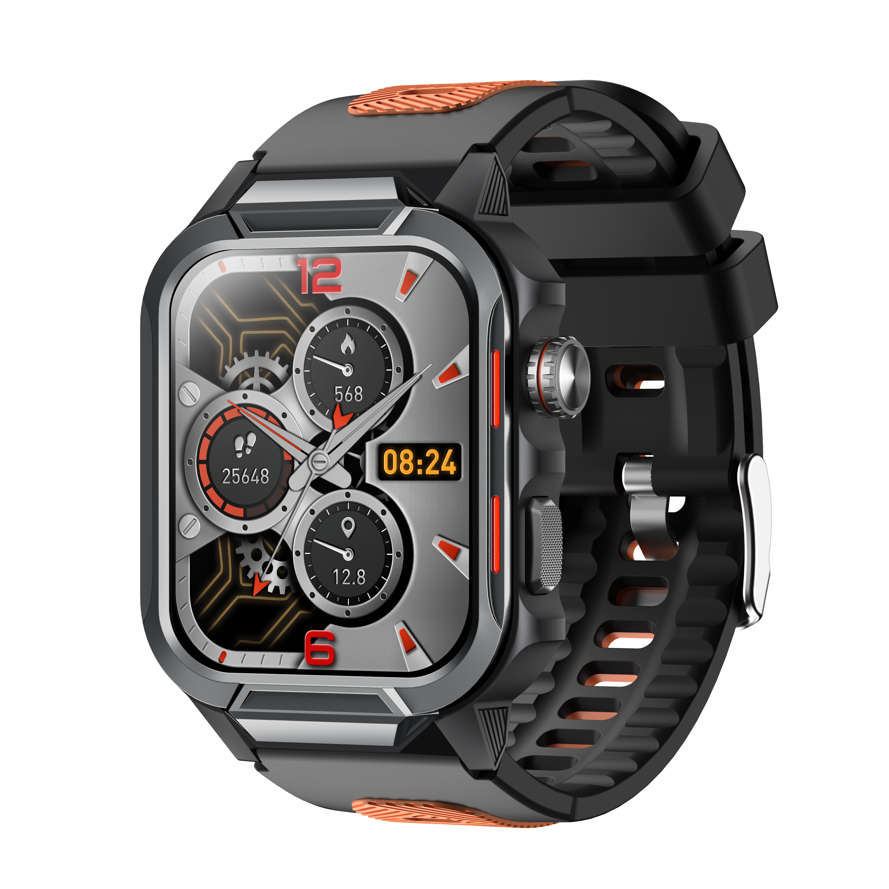 Rugged Smartwatch for Men 3ATM Waterproof Smartwatch 1.96 inch screen for Android and iOS Phones Fitness Tracker Watch with 100+ Sports Modes-6
