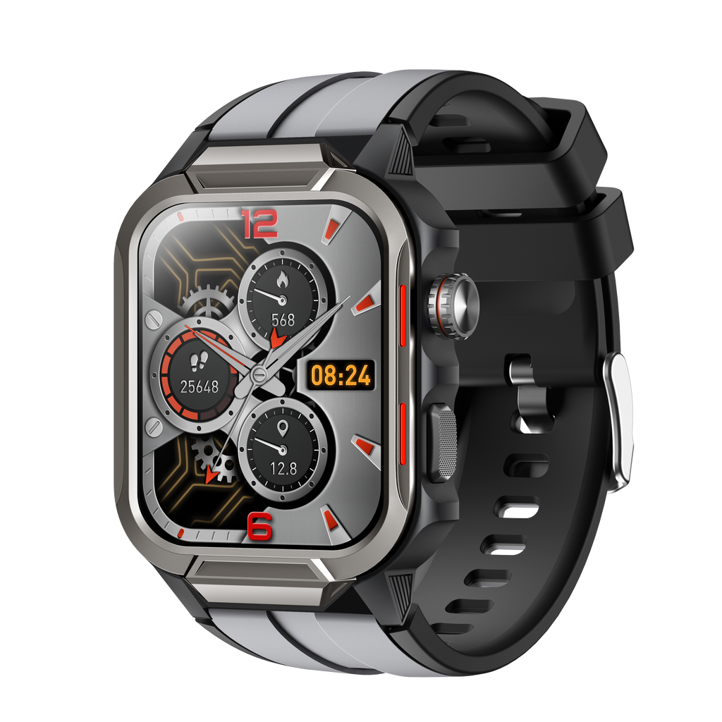 Rugged Smartwatch for Men 3ATM Waterproof Smartwatch 1.96 inch screen for Android and iOS Phones Fitness Tracker Watch with 100+ Sports Modes-0