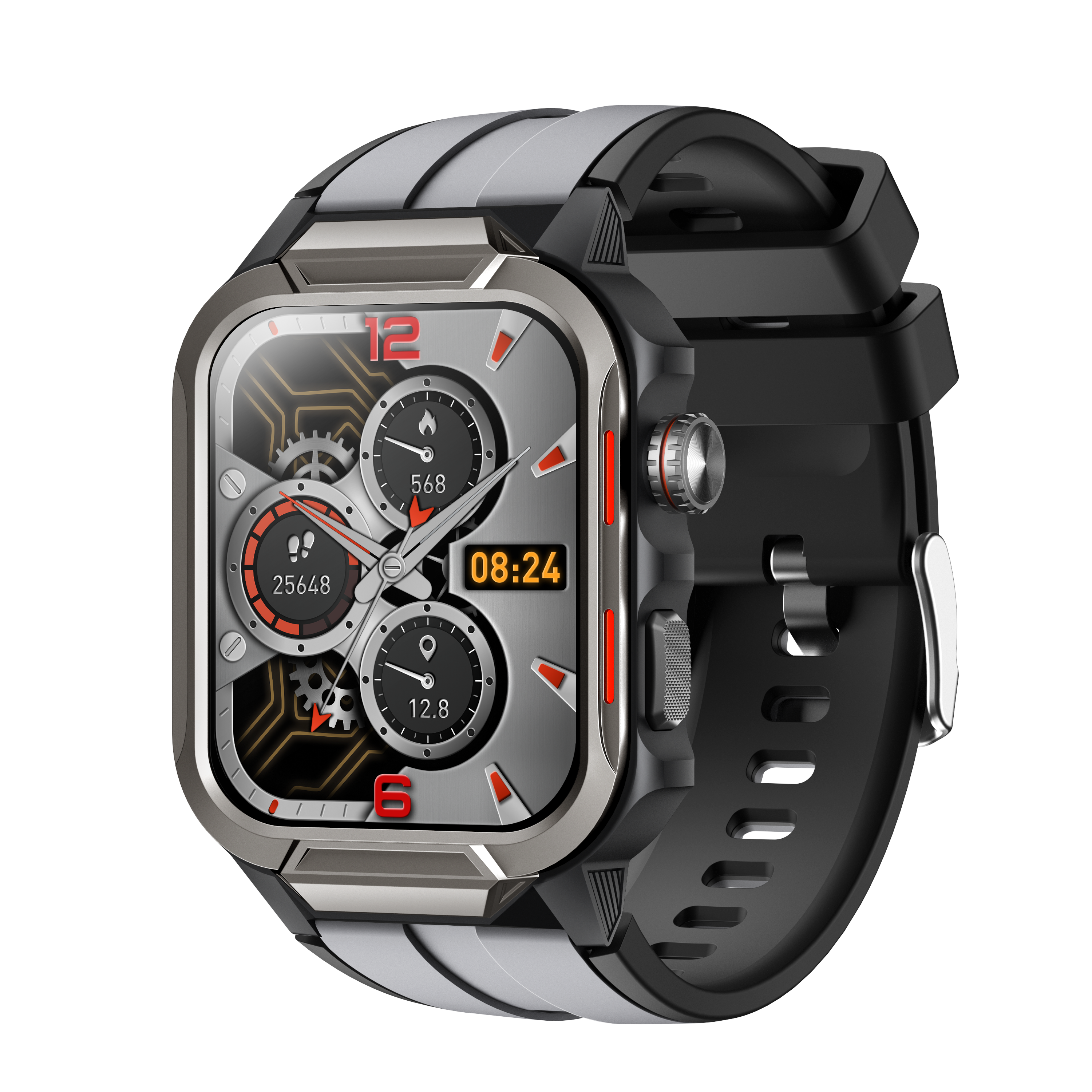 Rugged Smartwatch for Men 3ATM Waterproof Smartwatch 1.96 inch screen for Android and iOS Phones Fitness Tracker Watch with 100+ Sports Modes-0