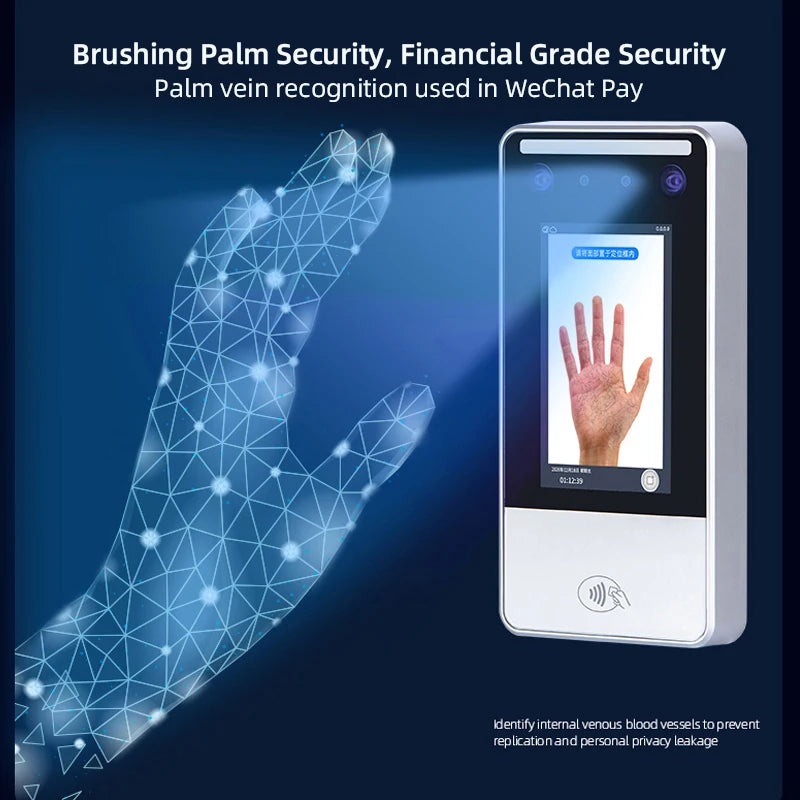 Multi-Biometric Attendance Machine with 5000 Fingerprint Storage Mask Detection Alarm Output Time Recording Product