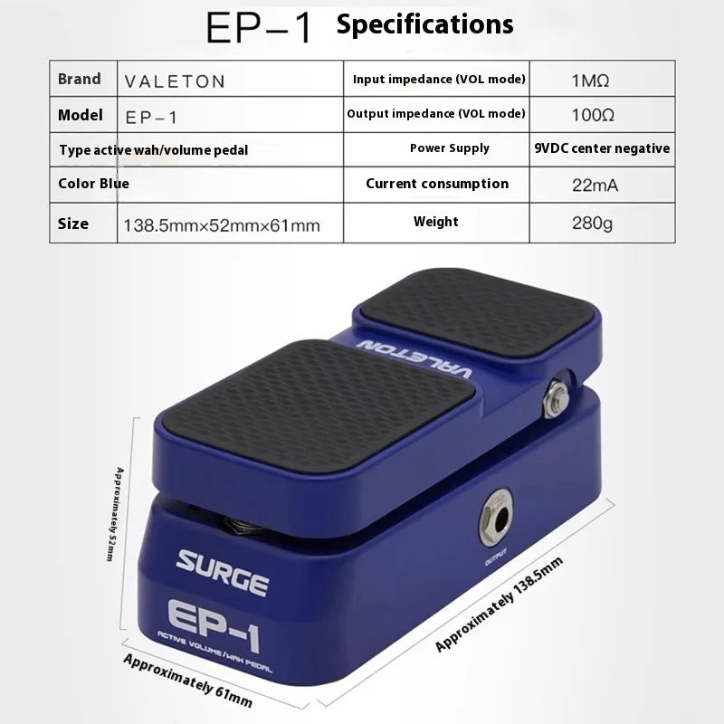 Valeton EP-1 Electric Guitar Effector Pedal EP-2 Two-in-one Expression Wow Volume Universal Single Block Gifts