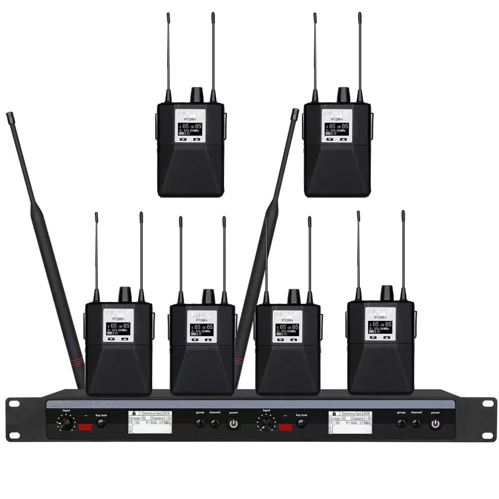 In-Ear Monitor System Professional Wireless Stereo 2/4/6/8 Channel Multi-Bodypack Monitor, Band Stage Outdoor In-Ear Monitor