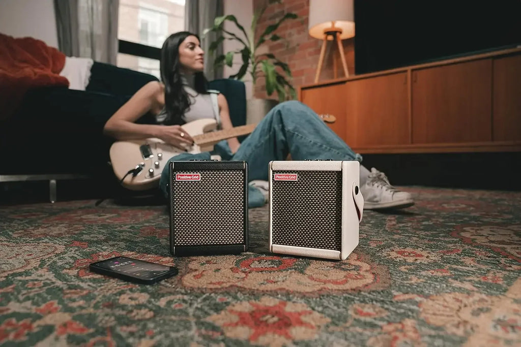 Mini 10W Portable Smart Guitar Amp & Bluetooth Speaker with App for Playing Guitar at Home or Travel (Pearl)