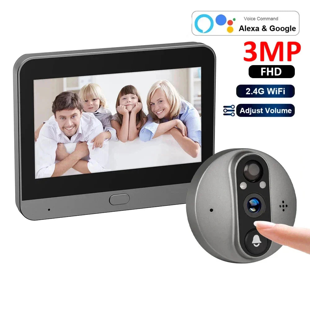 WiFi Smart Peephole Camera Doorbell-1