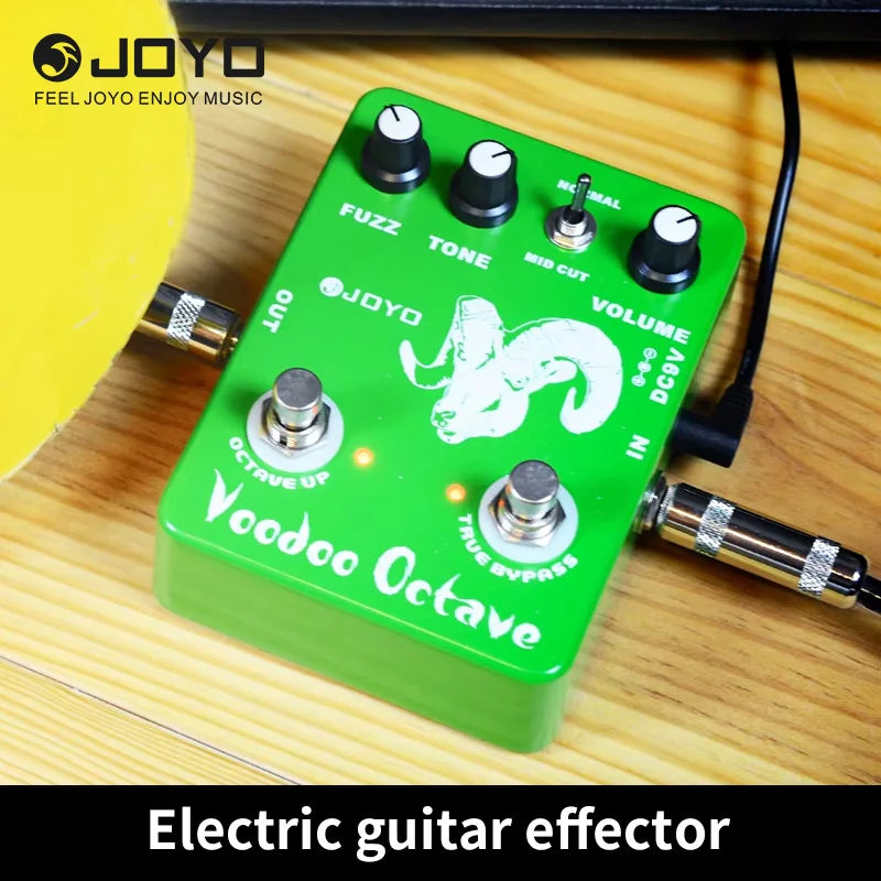 JOYO JF-12 Voodoo Octave Fuzz Guitar Effect Pedal Both Distortion and Octave Effect True Bypass Electric Guitar Bass Pedal