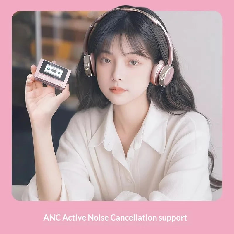 FiiO SnowSky Anytime Headphones On-Ear ANC Bluetooth Headphone Long Battery Life Low Delay Retro Wireless Earphones