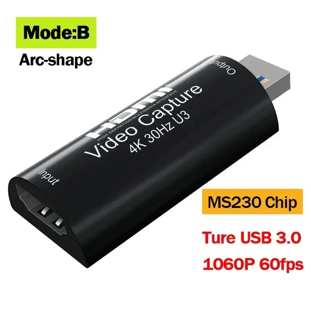 4K HDMI Video Capture Card MS2130 Real USB 3.0 1080P 60FPS Game Screen Record Capture Device for Streaming Video Conference Live