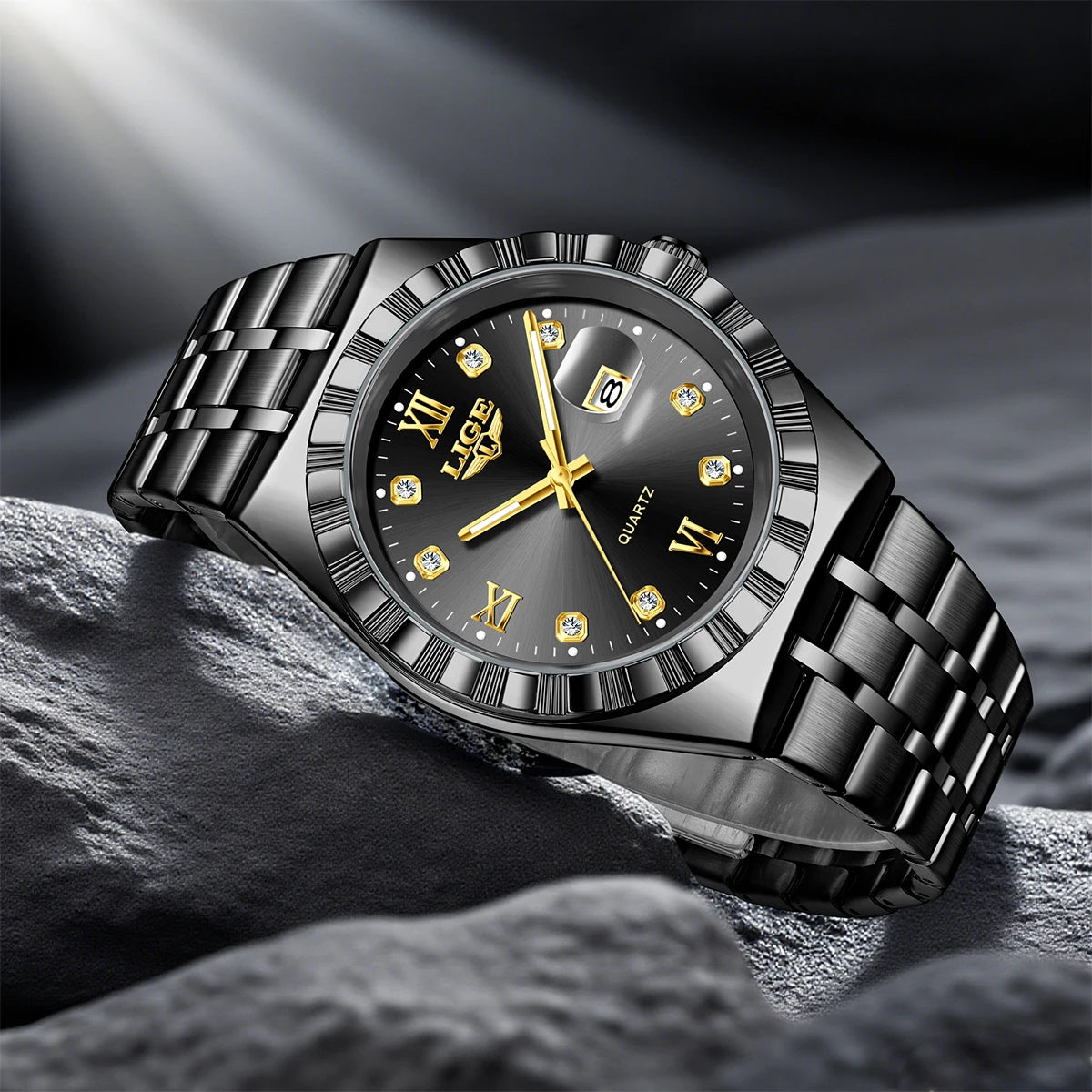 LIGE Original Quartz Man Wristwatch Fashion Luxury Date Waterproof Luminous Stainless Steel Casual Sports Clocks Watches for Men