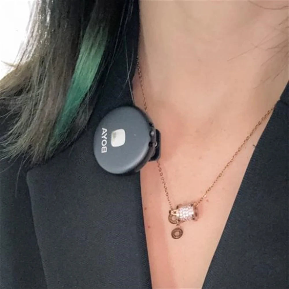 Intelligent Active Noise Reduction Button Wireless Lavalier Microphone Receiver And Recorder For Live Streaming