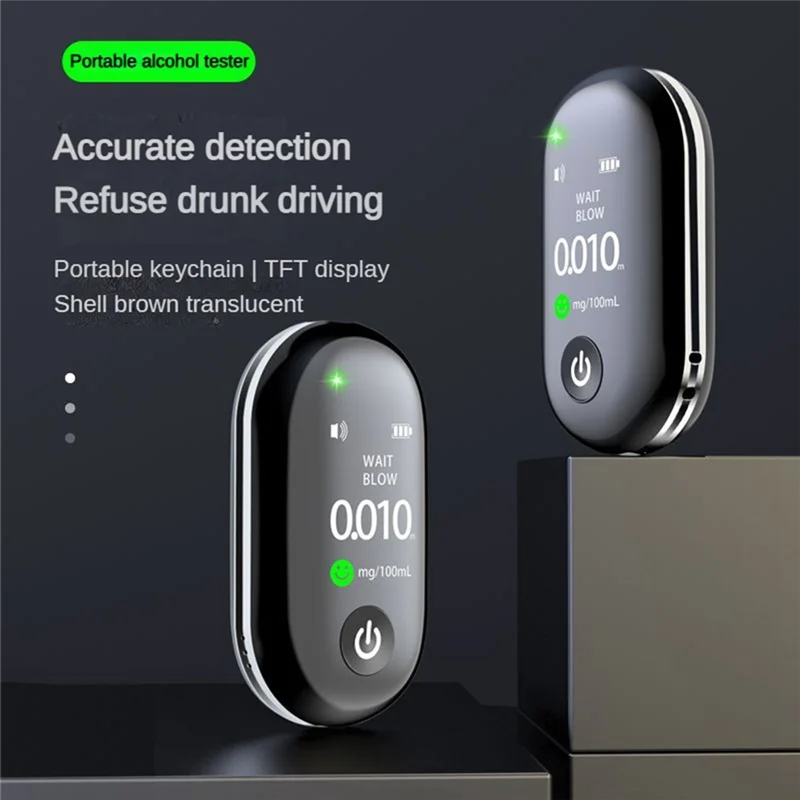 SUNRI-Compact Highly Accurate Alcohol Detector Rechargeable Long-Lasting Breathalyzer G1 Multi-Language Tester