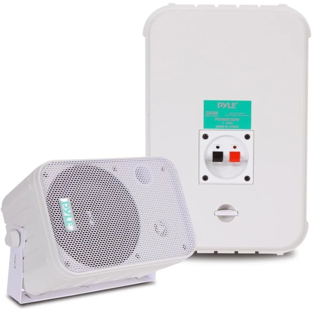 2 Way Speaker System Pair - 500W Peak Power 16.51cm Passive Weatherproof Wall / Ceiling Mounted