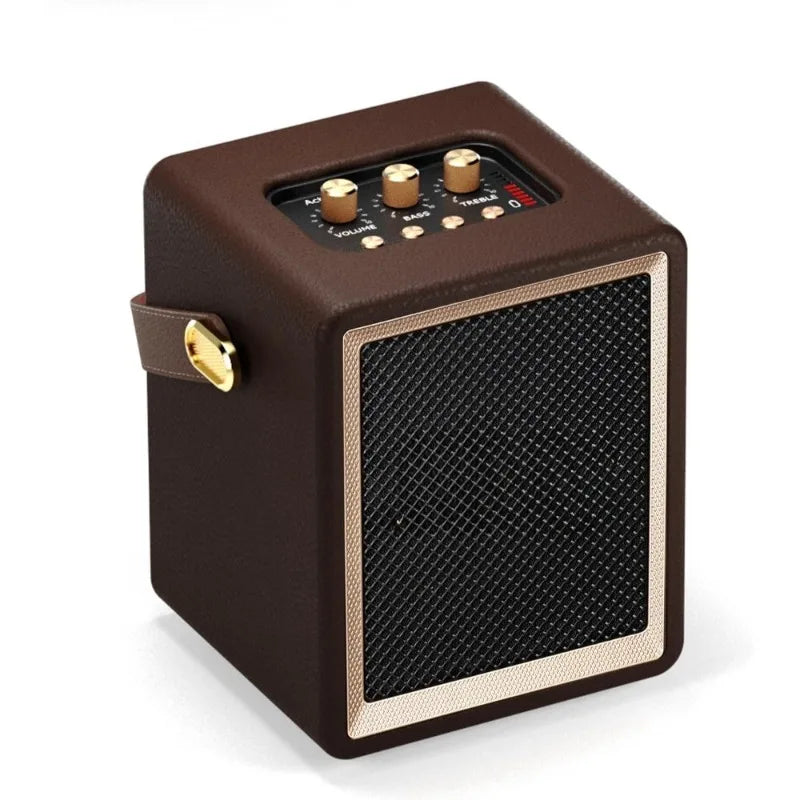 Wooden Portable Bluetooth Speaker with Handle 5000mAh Battery Wireless Outdoor Indoor Travel Camping