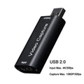 USB Audio Video Capture Card 4K 1080P HDMI-compatible USB 3.0 Record to DSLR Camcorder Action Cam for Gaming Streaming Teaching