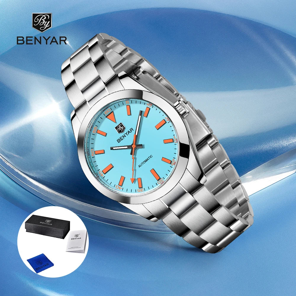 2026 New BENYAR Men's Watches Top Luxury Automatic Watch For Men Mechanical Wristwatch Stainless Steel Waterproof Luminous Gift