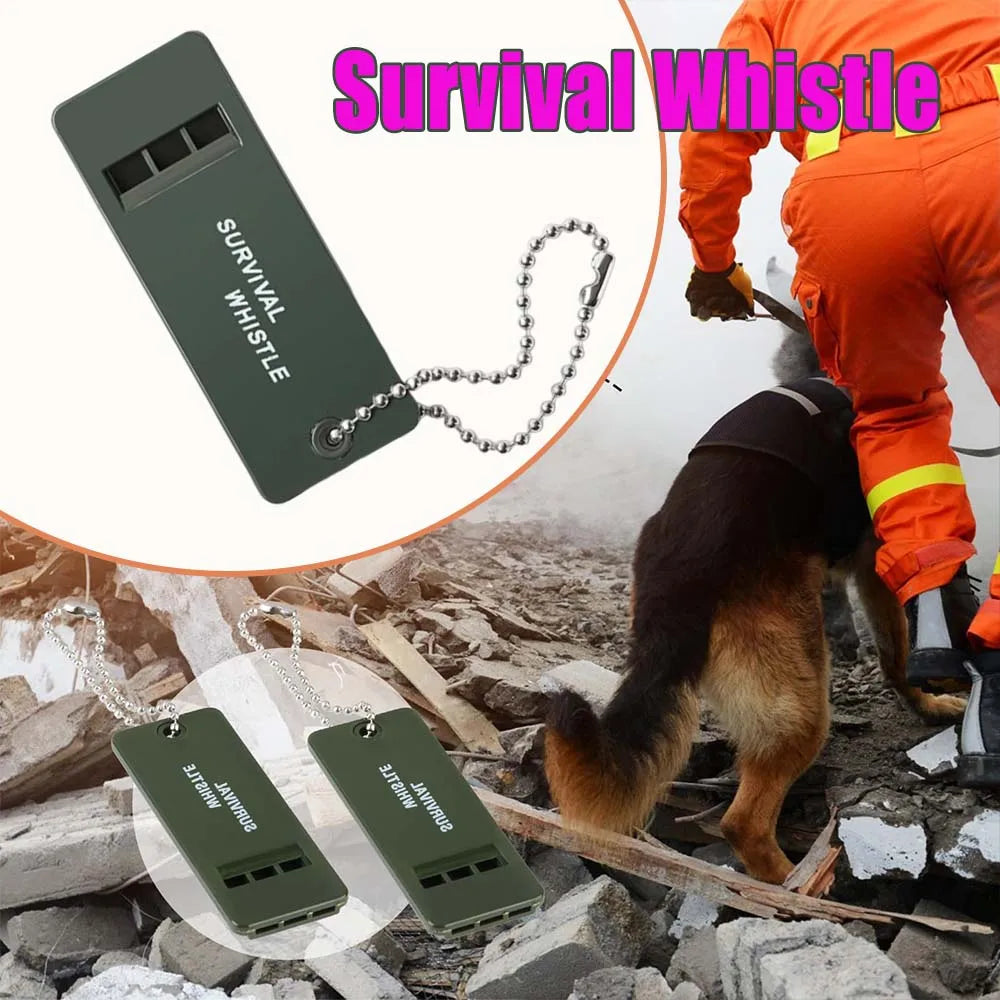Survival Whistle Triple Frequency High Pitch Loud for Emergency Outdoor Rescue Hiking Camping Earthquake Safety Whistle Gear