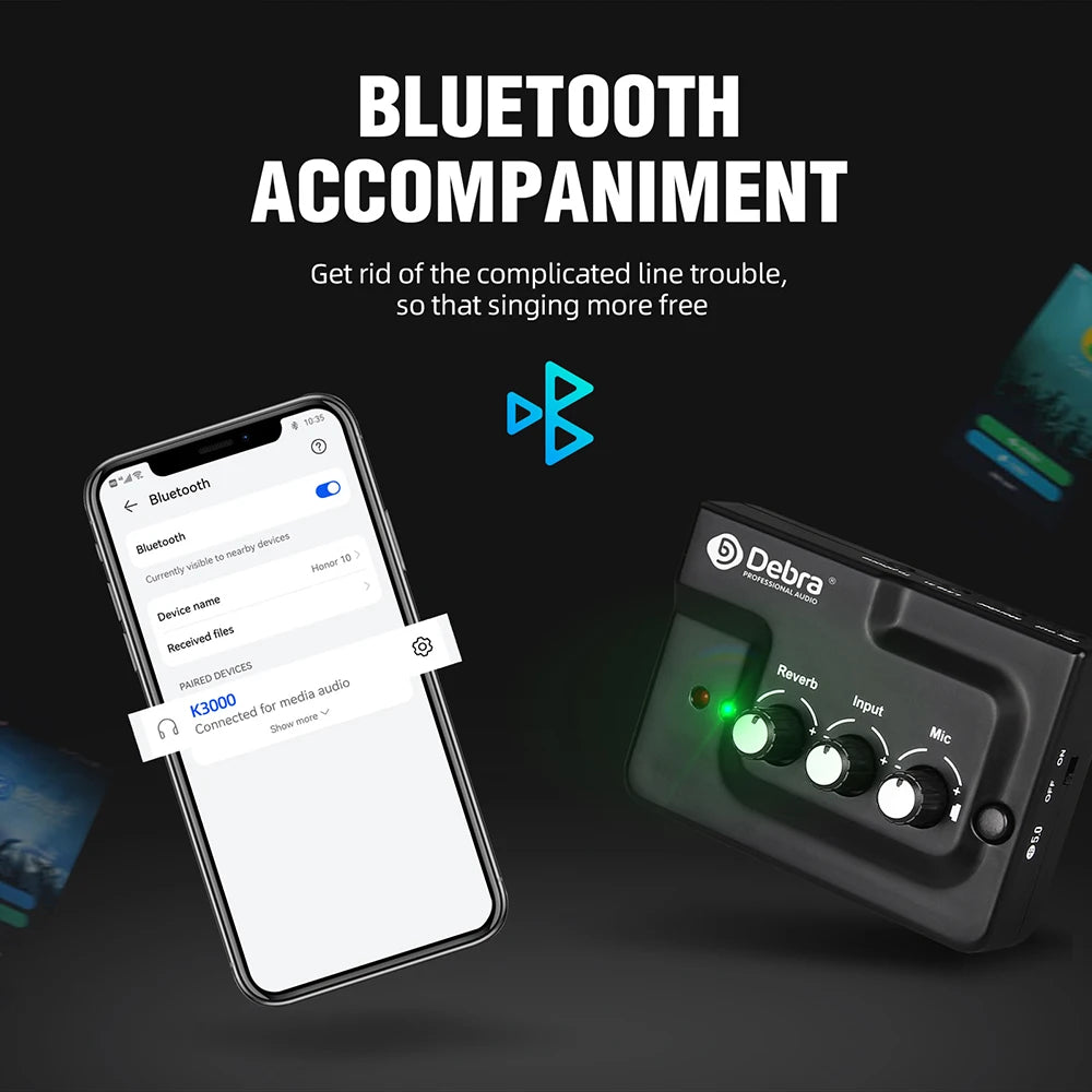 K3000 PRO Directed Sound Card Echo Audio Mixer Interface External with Bluetooth DSP Reverb Effect for Mic Instrumentation