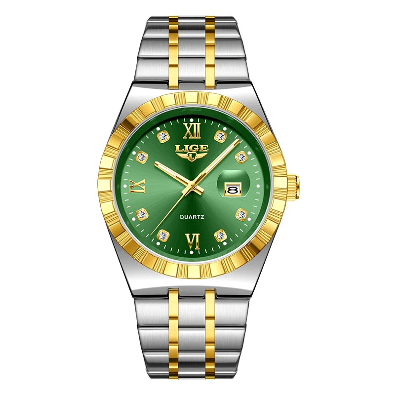 LIGE Original Quartz Man Wristwatch Fashion Luxury Date Waterproof Luminous Stainless Steel Casual Sports Clocks Watches for Men