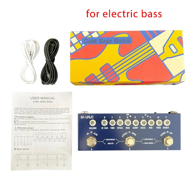 M-VAVE Cube BABY Rechargeable Multi Effects Pedal for Wooden Acoustic Guitar Recording Audio Interface Function Cuvave Pedal