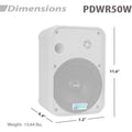 2 Way Speaker System Pair - 500W Peak Power 16.51cm Passive Weatherproof Wall / Ceiling Mounted