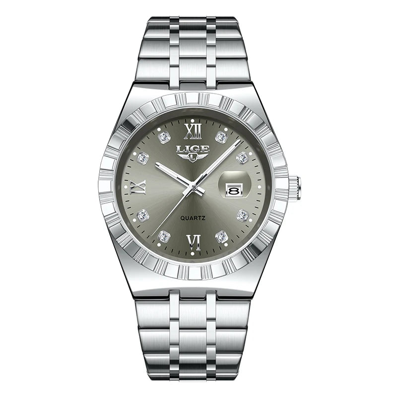 LIGE Original Quartz Man Wristwatch Fashion Luxury Date Waterproof Luminous Stainless Steel Casual Sports Clocks Watches for Men