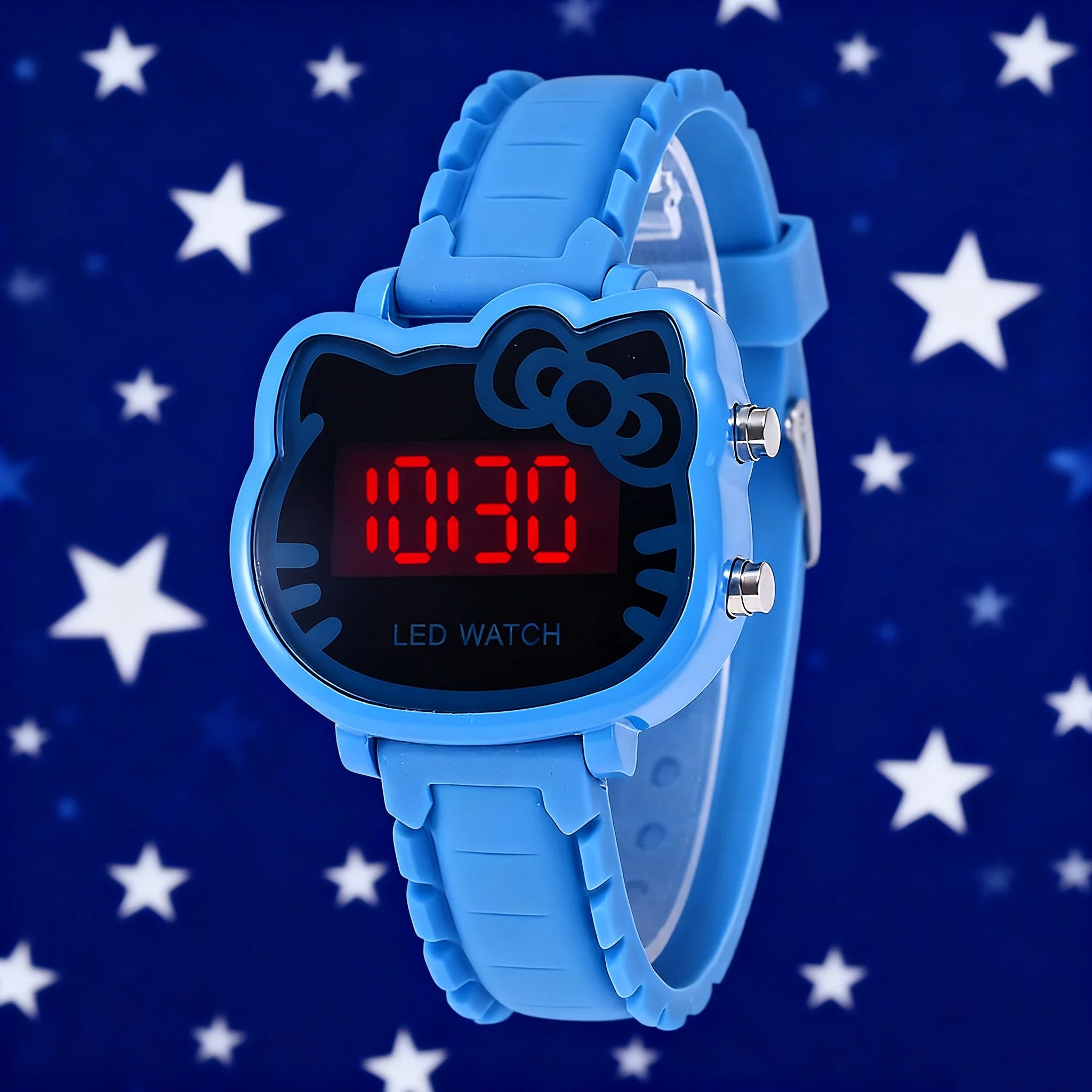 1pcs/set; Hot sale cute kt cat LED electronic watch silicone electronic children's watch female student watch