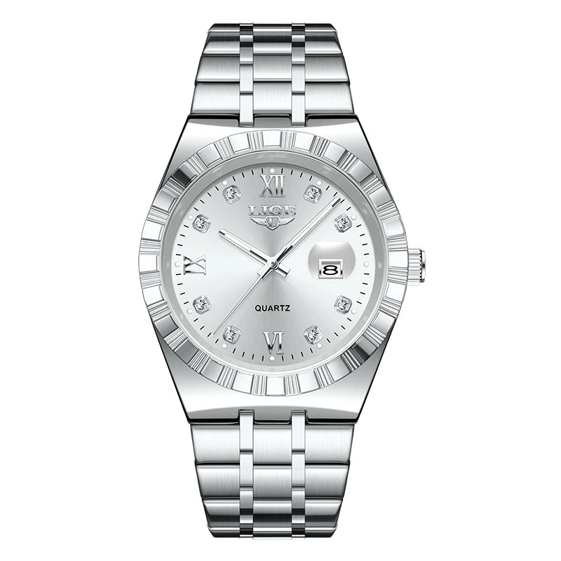 LIGE Original Quartz Man Wristwatch Fashion Luxury Date Waterproof Luminous Stainless Steel Casual Sports Clocks Watches for Men