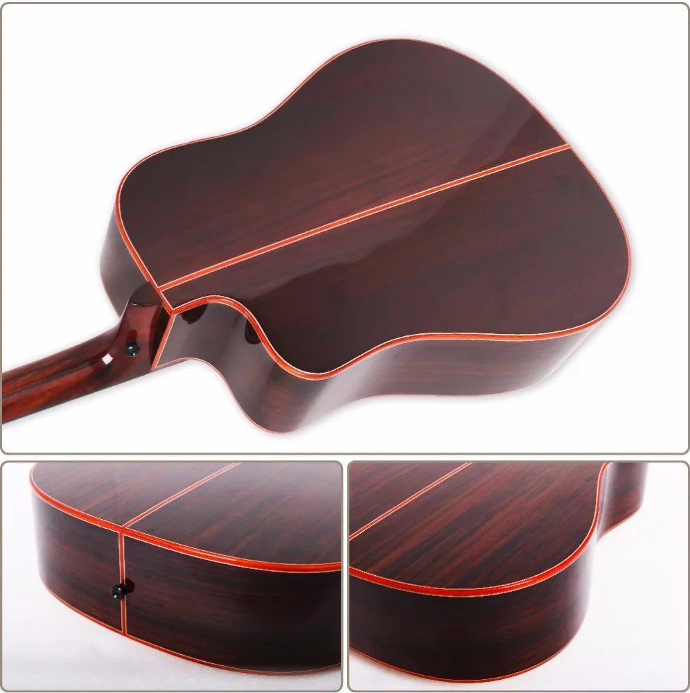 Popular Cutaway Wooden Pickguard Solid Acoustic Guitar All Solid