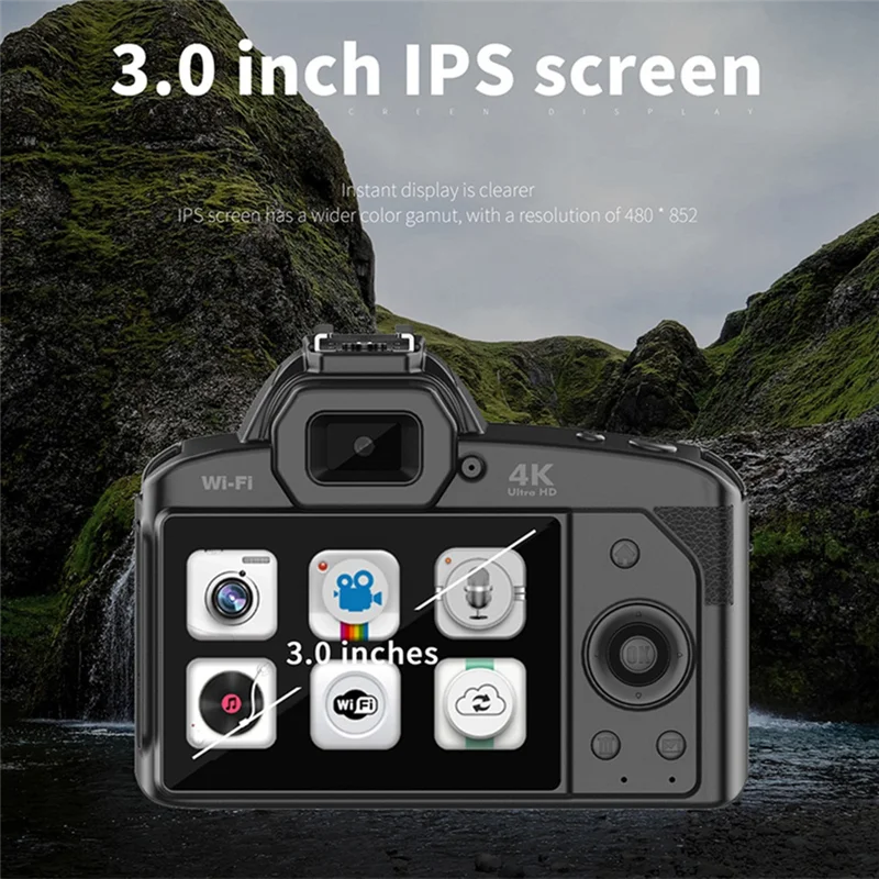 ELEC-D5 6400Megapixel HD Wifi Digital Video Camera 4K Dual Lens Camcorder With Display 16X Zoom DSLR Camera No Memory Card