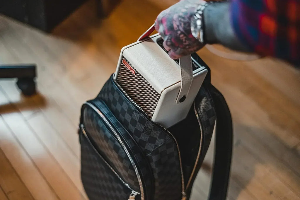 Mini 10W Portable Smart Guitar Amp & Bluetooth Speaker with App for Playing Guitar at Home or Travel (Pearl)