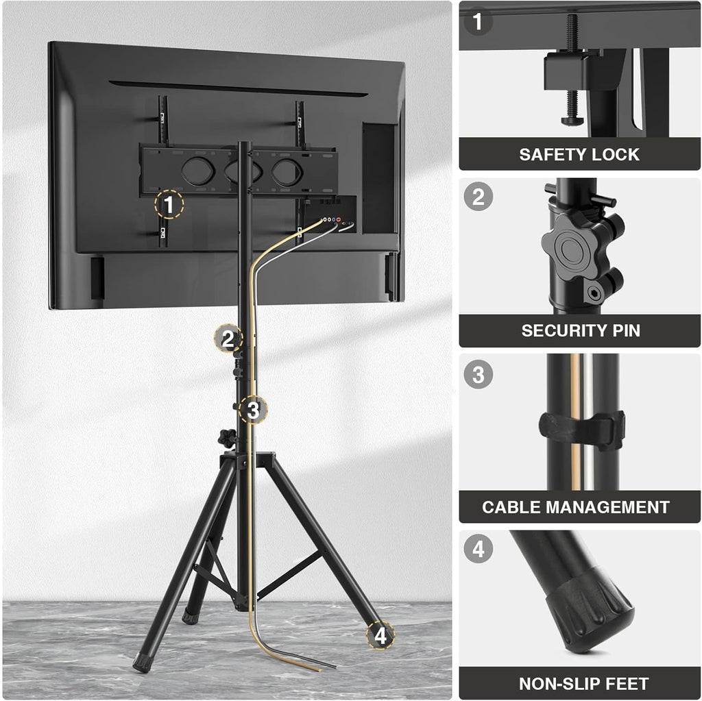 Tripod TV Stand For 23-75 Inch TVs Tilt 15 Degrees-3