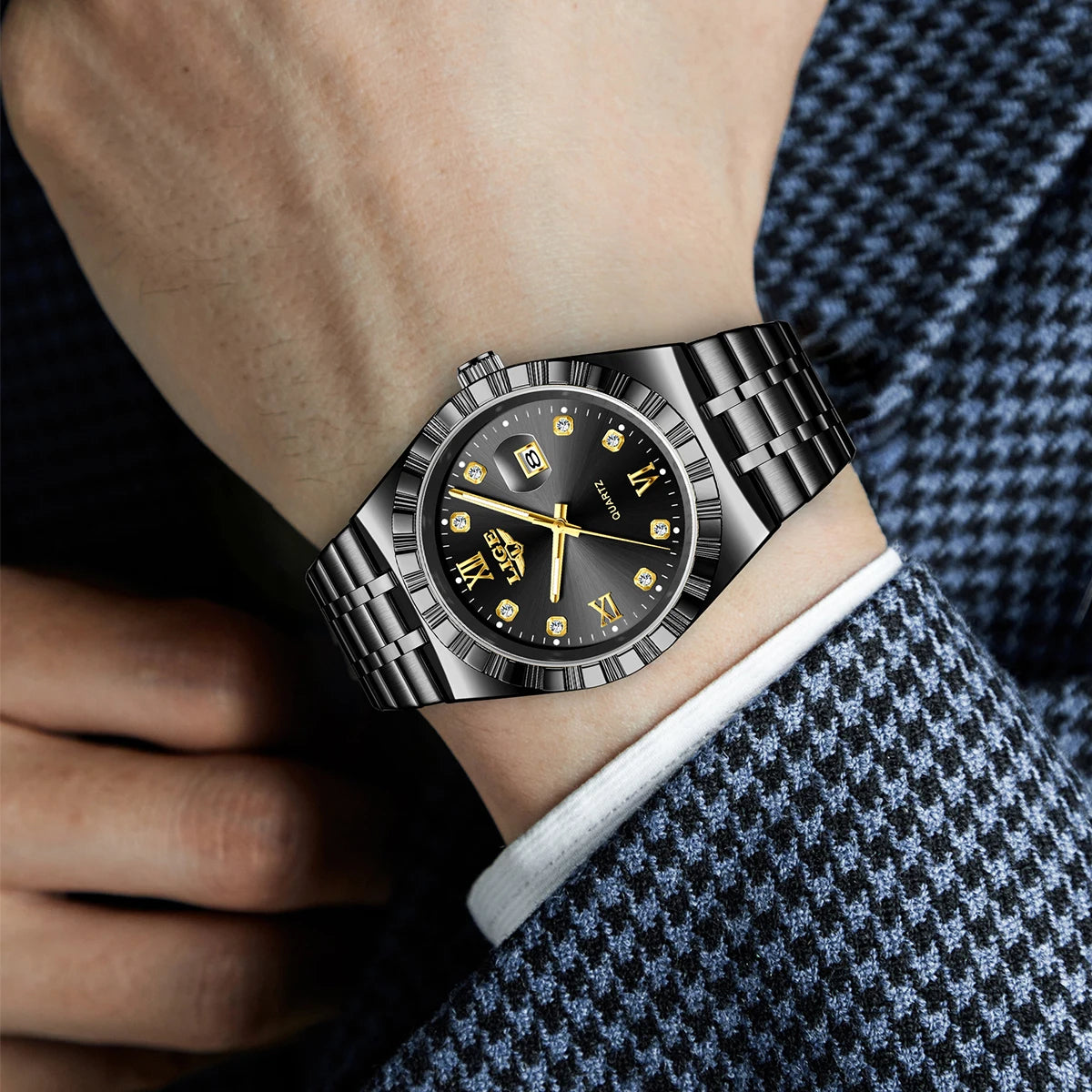 LIGE Original Quartz Man Wristwatch Fashion Luxury Date Waterproof Luminous Stainless Steel Casual Sports Clocks Watches for Men