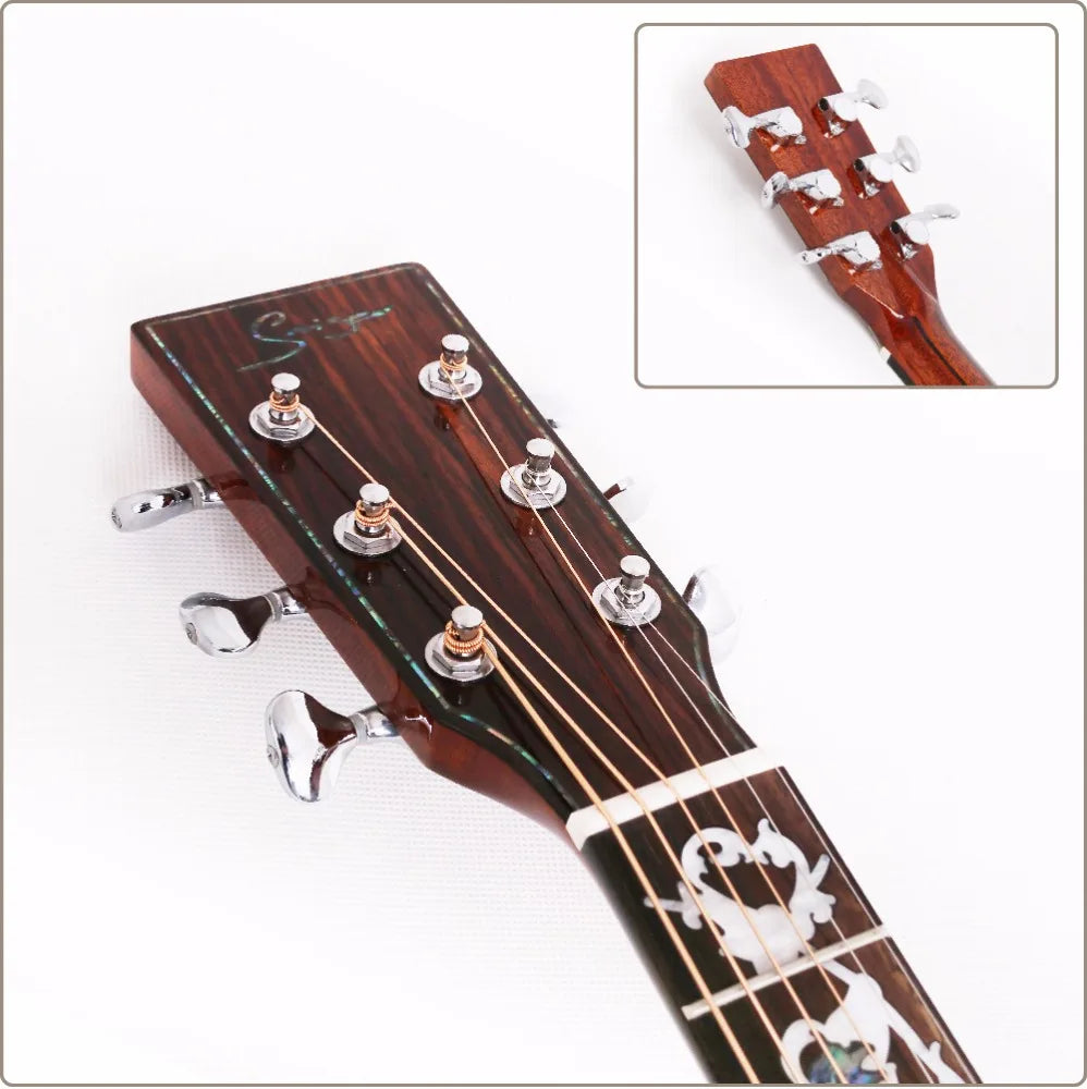 Popular Cutaway Wooden Pickguard Solid Acoustic Guitar All Solid