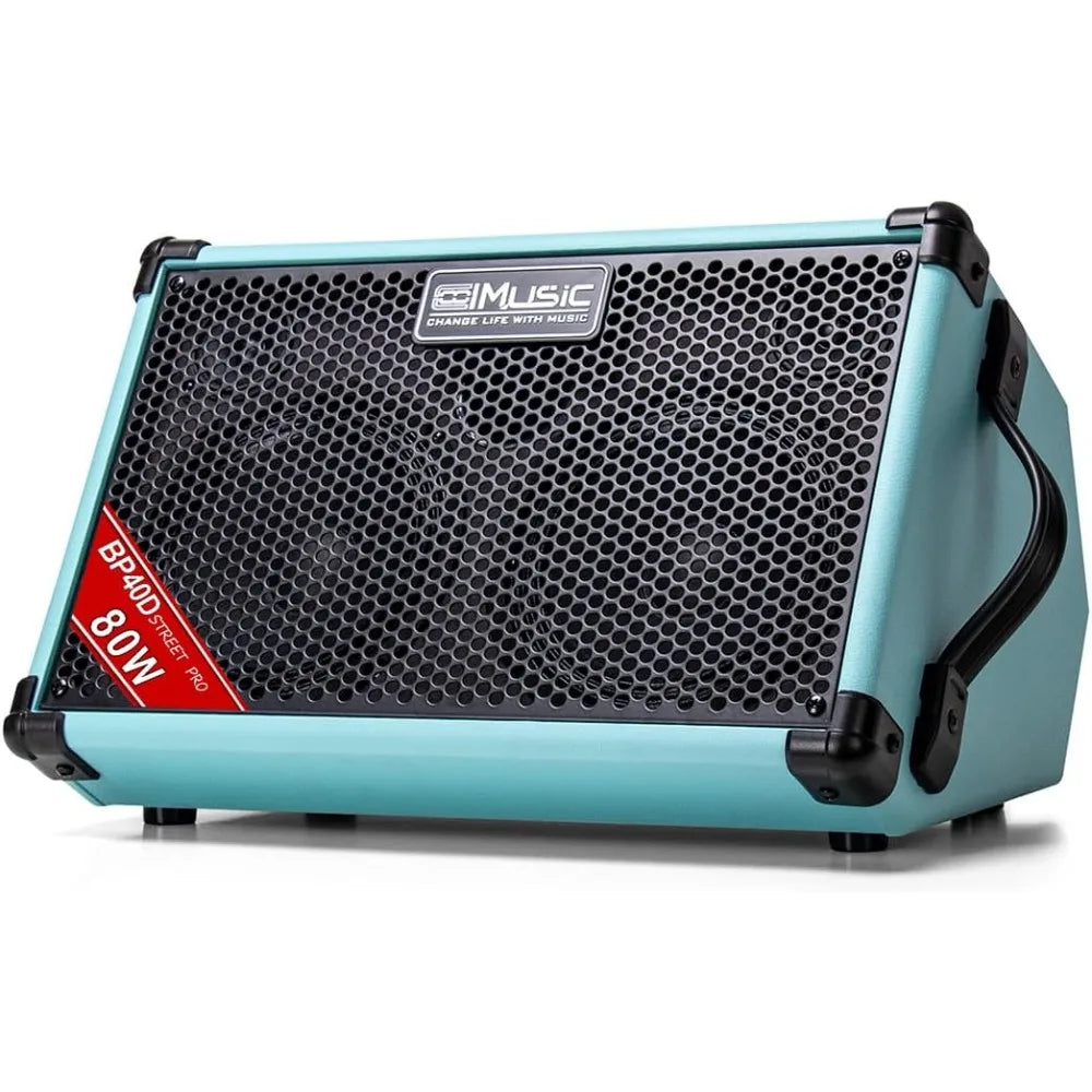 Powered Acoustic Guitar Amplifier- Portable Bluetooth Speaker 80W W/Battery with Reverb Chorus Delay Effect