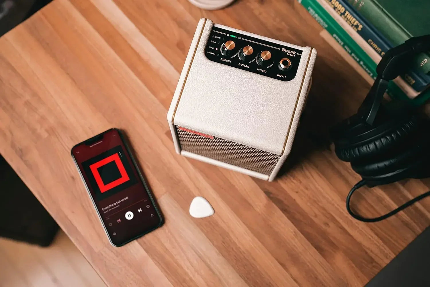 Mini 10W Portable Smart Guitar Amp & Bluetooth Speaker with App for Playing Guitar at Home or Travel (Pearl)