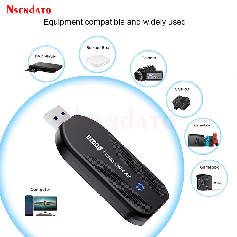Ezcap331 camlink 4k 30Fps 1080P 120hz HDMI Video Capture Card USB 3.0 Broadcast Live Streaming Record For DSLR Camcorder Camera