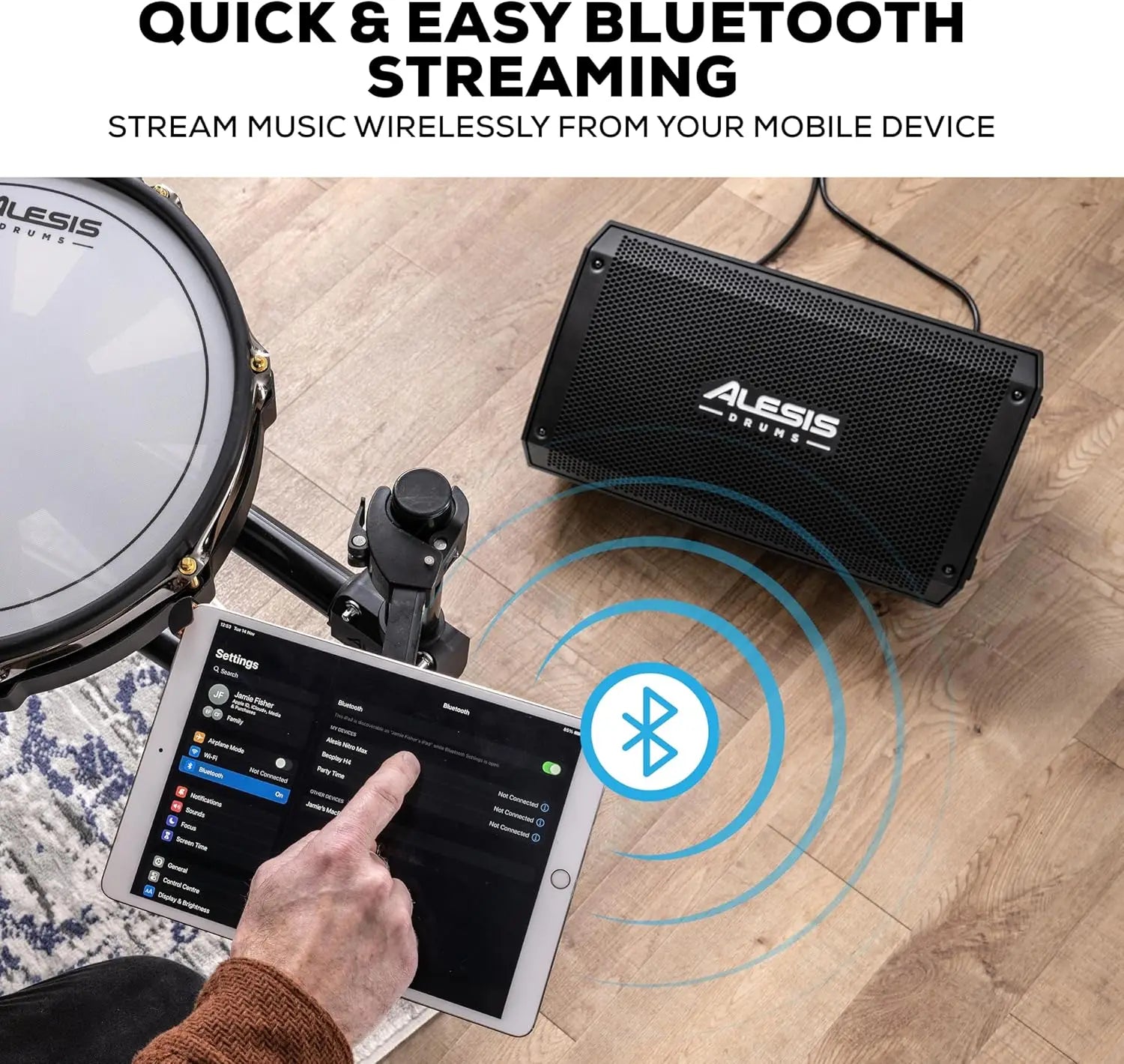 Strike Amp 8 MK2-2000W Drum Amp Speaker for Electric Drum Set with Bluetooth, 8" Woofer, HPF EQ and Ground-Lift Switch