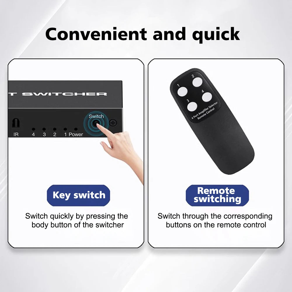 NEW 5 in 1 out 4K 120Hz HDMI-compatible 2.1 Switcher SelectorHD Switch 4 IN 1 8K 60Hz HDMI-compatible Splitter for laptop Switch
