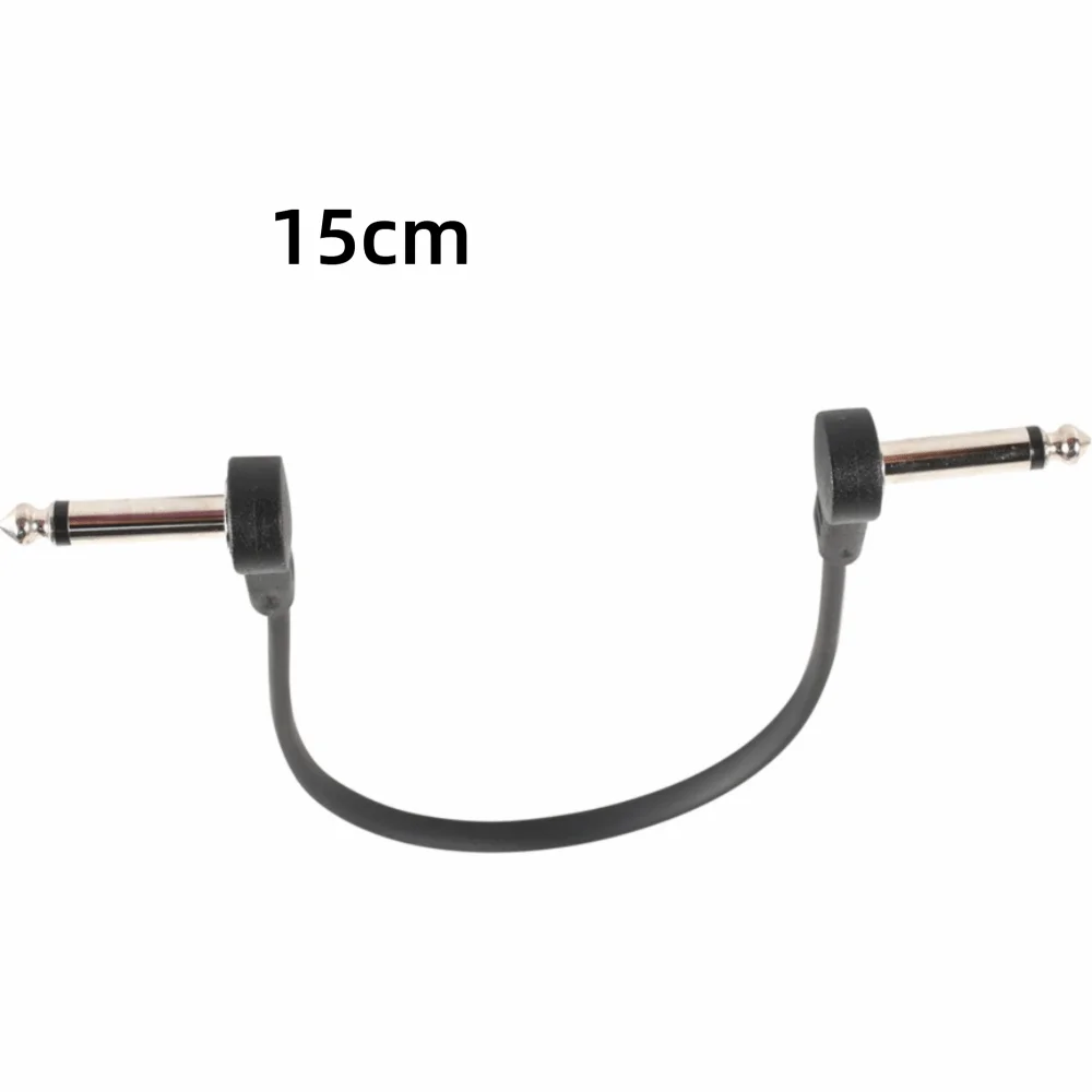 15cm/30cm Guitar Effects Pedal Cable Copper Core Flat Design Guitar Instrument Cable Surface Wire Right-angle Plug Cable